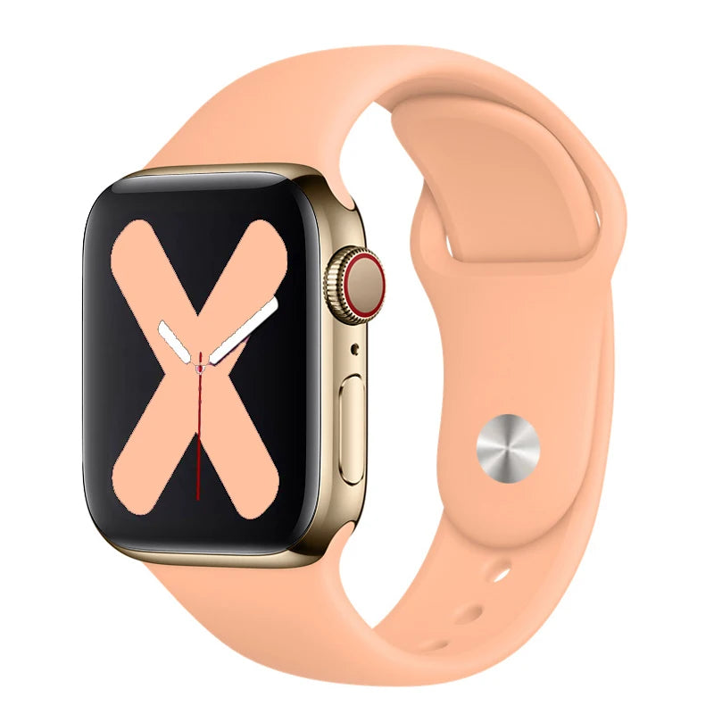 High Quality Silicone Strap For Apple Watch Series 38MM, 40MM, 41MM, 42MM, 44MM, 45MM, 49MM