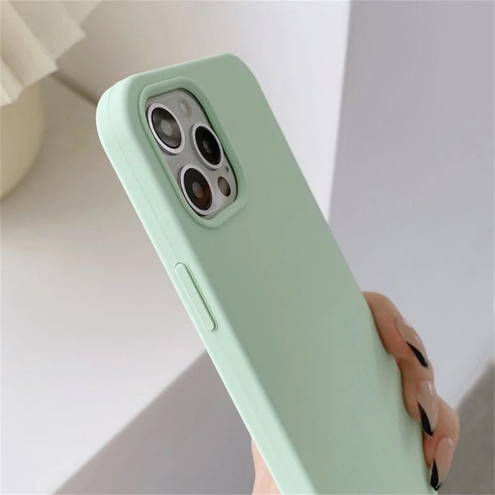 Luxury Silicone Case for iPhone, Full Logo Cover, Unique Colors, All Around Protection Phone Case