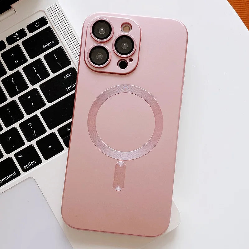 Luxury Matte Case For iPhone 15 14 13 12 11 Pro Max Plus, Magnetic phone case, with Shockproof Bumper Cover