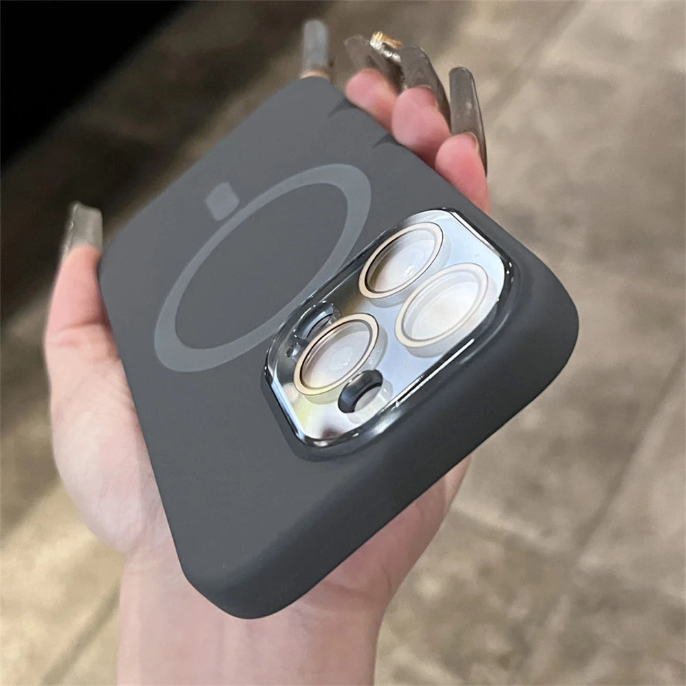 High Quality Silicone Phone Case, Magnetic and Wireless Charging Case For iPhone, For MagSafe Case, Shockproof Phone Cover, Camera Lens Protection