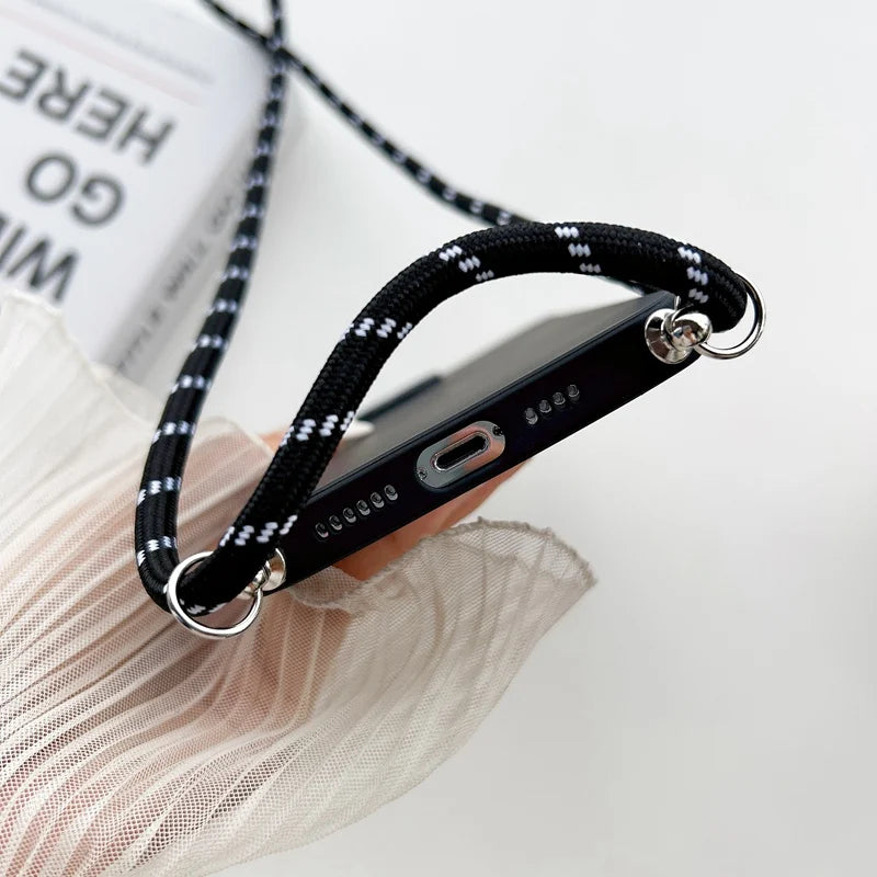 Premium Crossbody Silicone Case For iPhone, All Around Protection iPhone Case with Camera Lens Protection