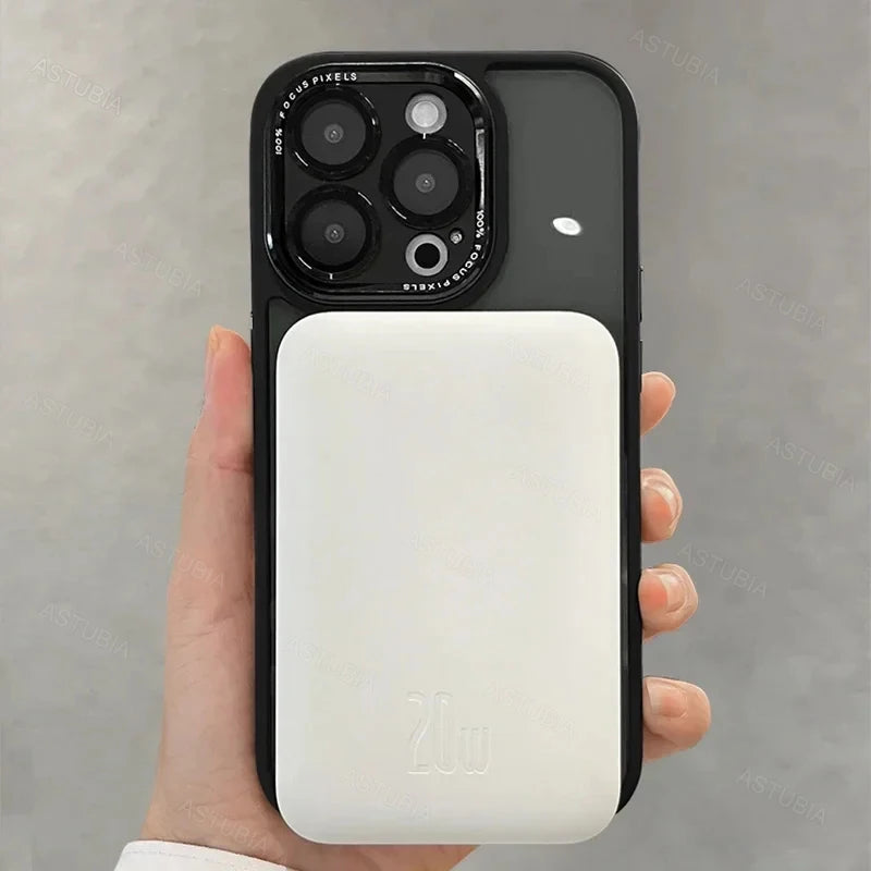 Luxury Silicone Phone Case, Magnetic and Wireless Charging, Camera Lens Bumper Protection Case For iPhone.