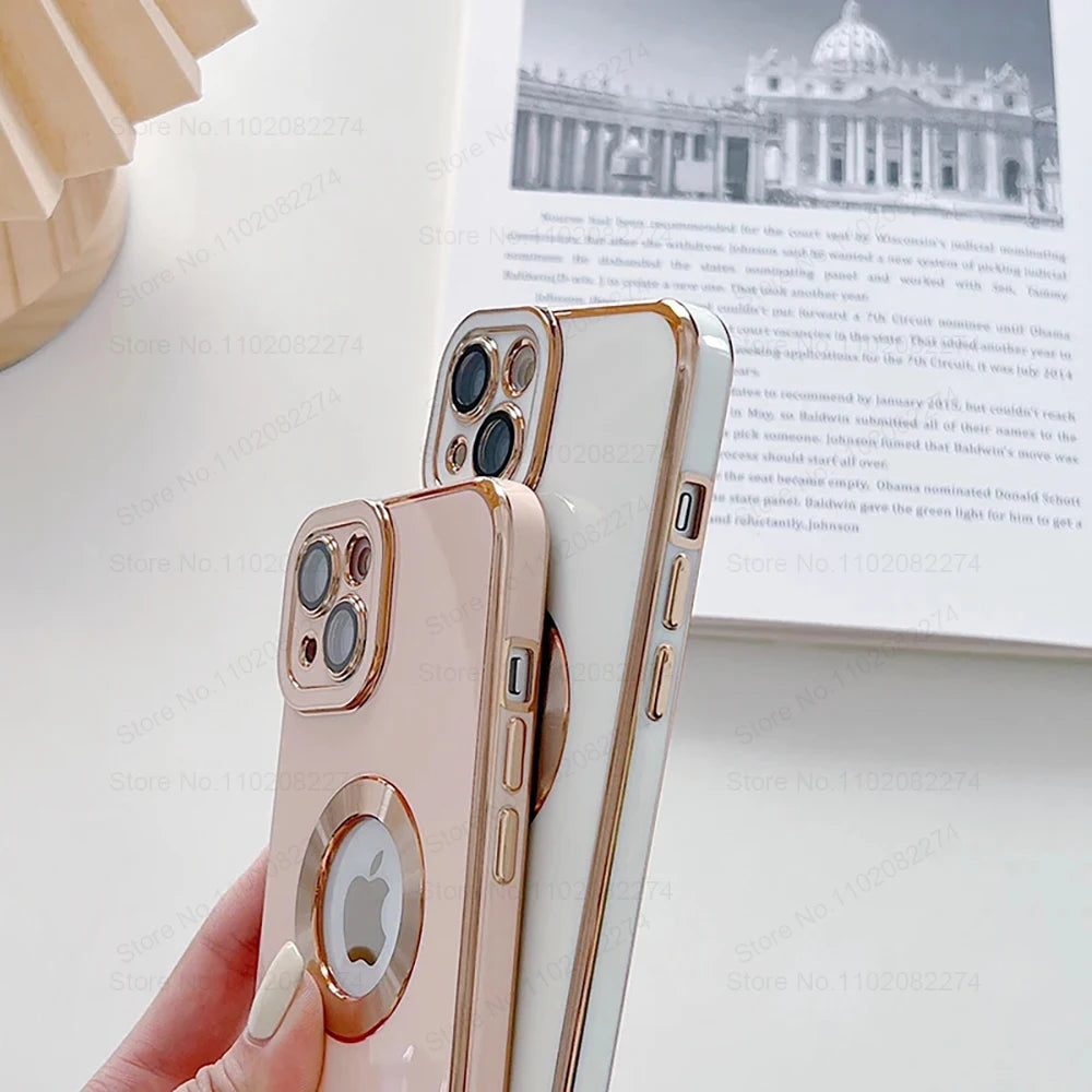 Luxury Silicone Case, Shockproof Resistant Phone Cases For iPhone, Soft Cover, Camera Lens Protection