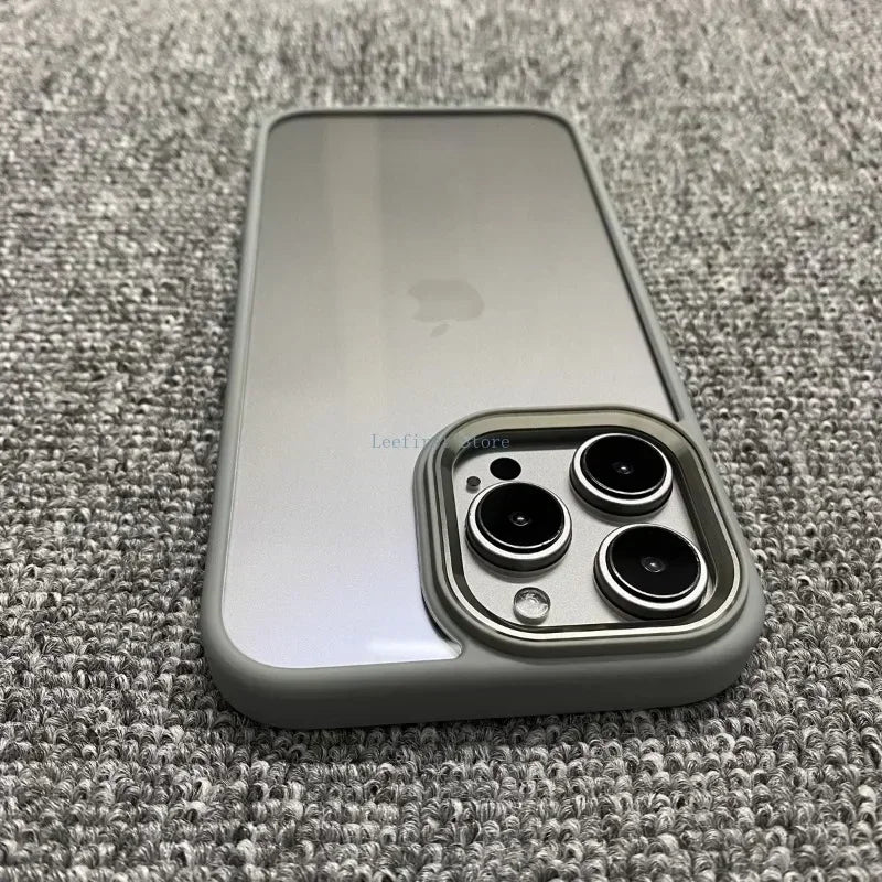 High Quality Transparent Silicone Phone Case for iPhone, Metal Frame Case, Shockproof Bumper Cover