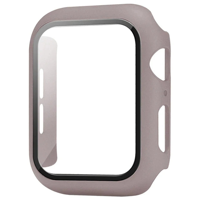 Premium Tempered Glass and Case For Apple Watch, 41mm 45mm 42mm 38mm 44mm 40mm, All Around Screen Protector Case for iWatch