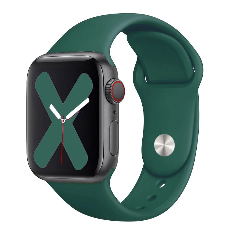 High Quality Silicone Strap For Apple Watch Series 38MM, 40MM, 41MM, 42MM, 44MM, 45MM, 49MM