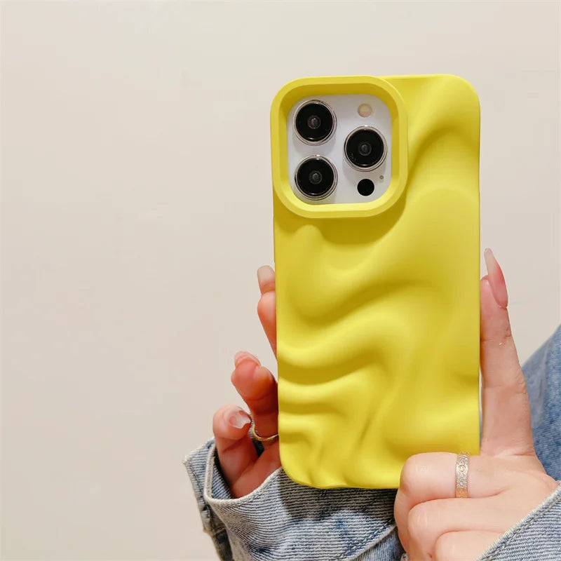 Luxury 3D Wave Case For iPhone, Soft Shockproof Back Cover, All Around Protection