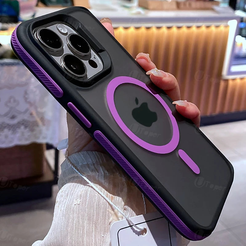 High Quality Translucent Silicone, Magnetic Phone Case For iPhone, Shockproof Bumper Cover, All Around Protection