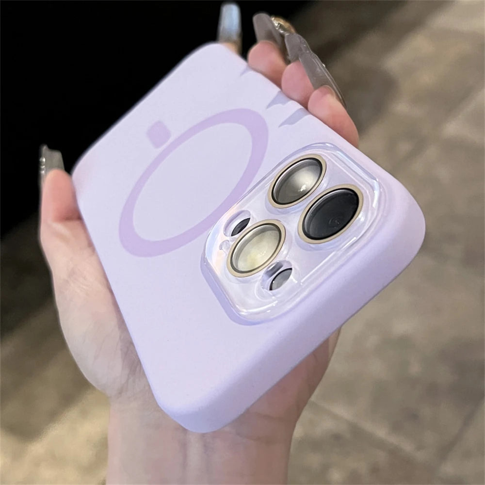 High Quality Silicone Phone Case, Magnetic and Wireless Charging Case For iPhone, For MagSafe Case, Shockproof Phone Cover, Camera Lens Protection