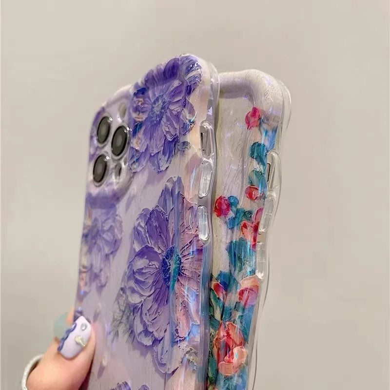 Luxury Pink Flowers Phone Case For iPhone, Camera Lens Protection, Shockproof Bumper Resistant, Soft Cover