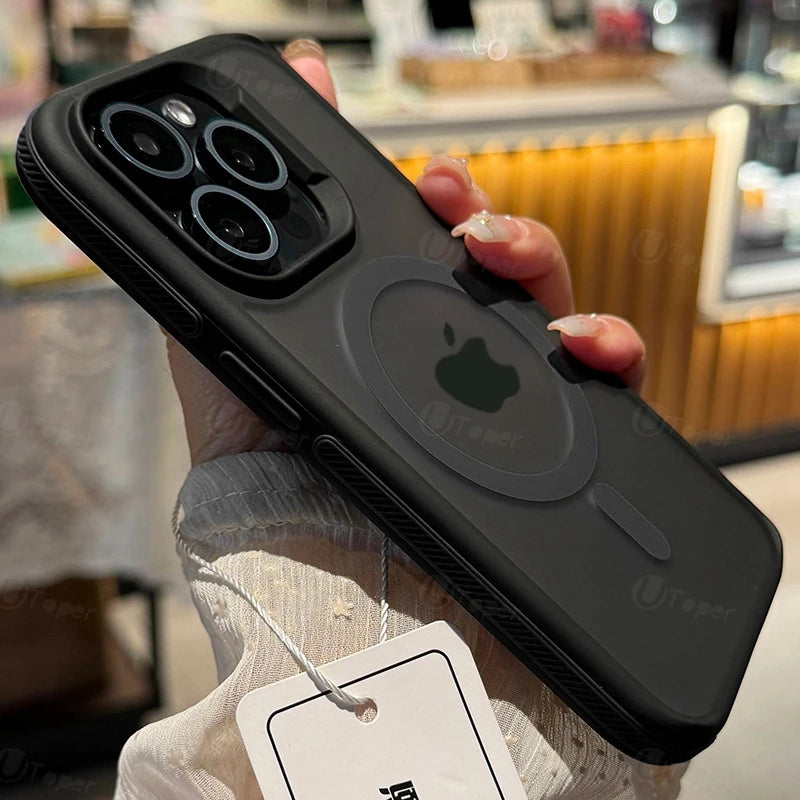 High Quality Translucent Silicone, Magnetic Phone Case For iPhone, Shockproof Bumper Cover, All Around Protection