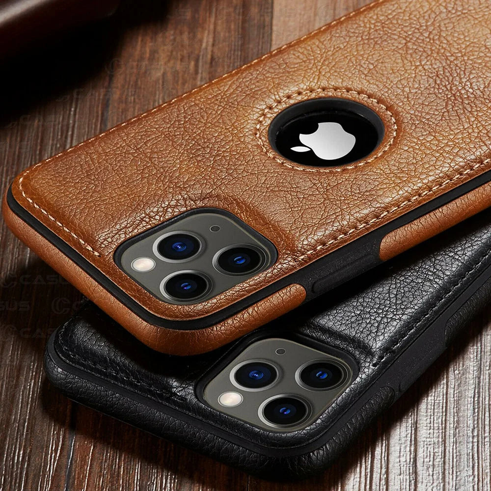 Premium Ultra Thin Leather Phone Case For iPhone, Shockproof Resistant, Soft Back Cover, Premium Leather, Slim Shape