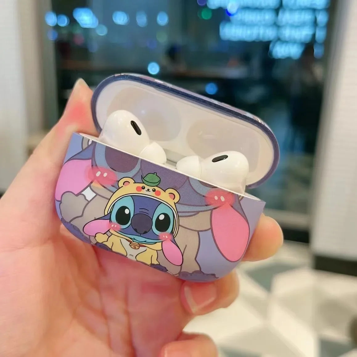 Premium Earphone Accessories For Air Pods, Cartoon Stitch Cover, Unique Design Earphone