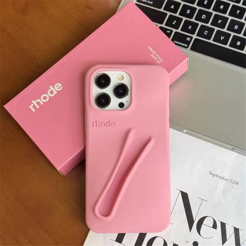 High Quality Soft Silicone Phone Case with Portable Lipstick Holder, Unique Design and Color, High Quality Cover and Premium Material