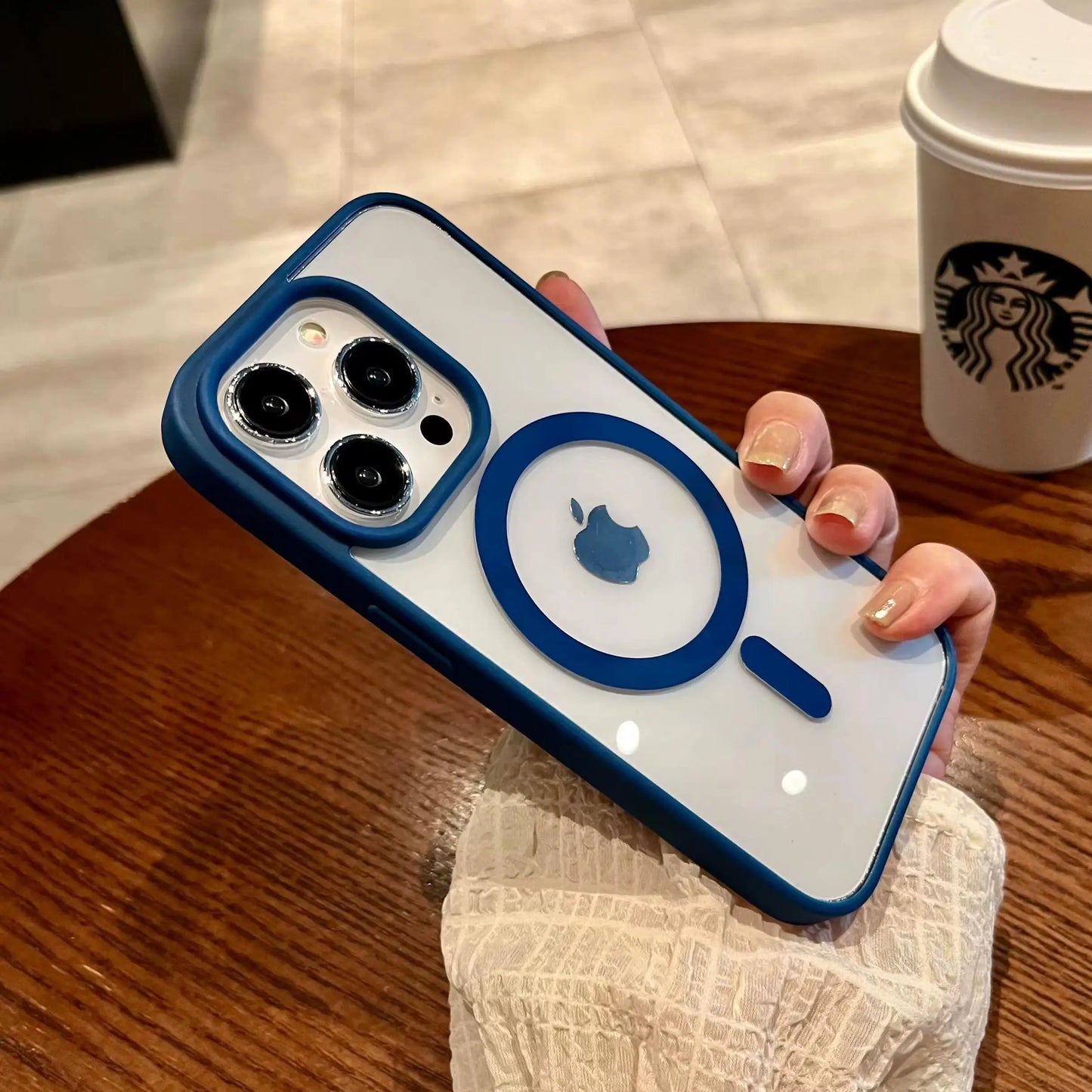 Luxury Magnetic and Wireless Charging Phone Case, Magsafe Case for iPhone, Shockproof and Soft Transparent Bumper Cover