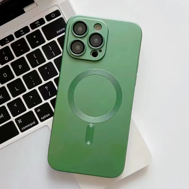 Luxury Matte Case For iPhone 15 14 13 12 11 Pro Max Plus, Magnetic phone case, with Shockproof Bumper Cover