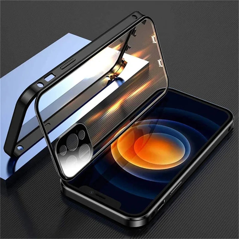 High Quality iPhone Case, 360°Protection, Magnetic Phone Case For iPhone, Double Sided Glass Cover, Camera Lens Protection