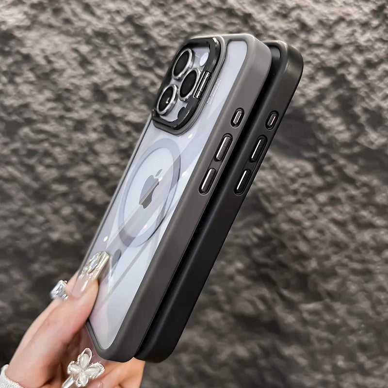 Luxury iPhone Case, Magnetic and Shockproof Phone Case For iPhone, Camera Lens Protection, Full Back Cover
