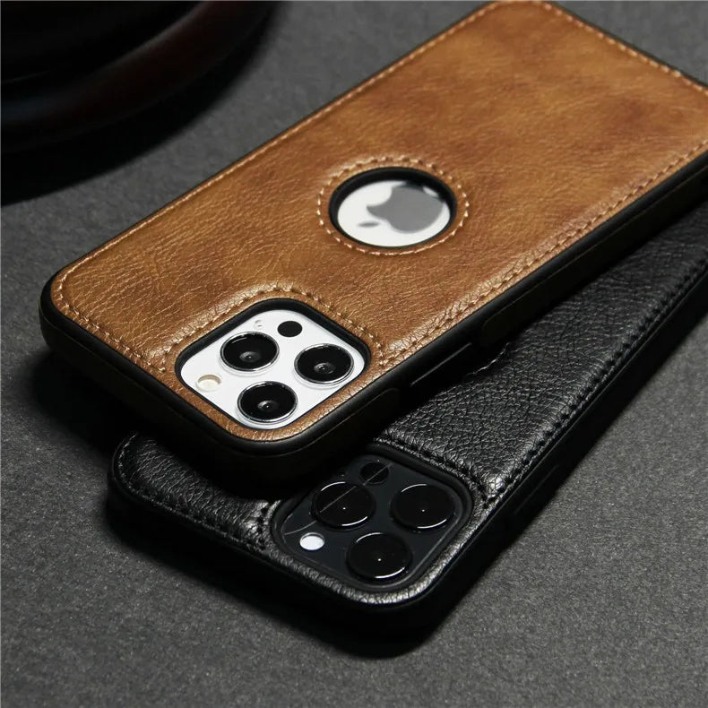 Premium Ultra Thin Leather Phone Case For iPhone, Shockproof Resistant, Soft Back Cover, Premium Leather, Slim Shape