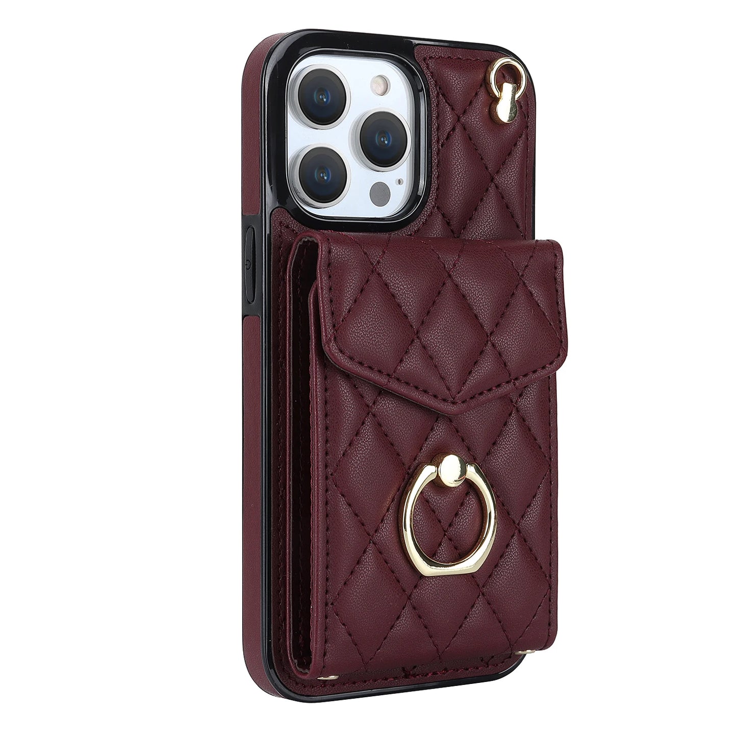 High Quality Crossbody Leather Case for iPhone with Wallet, Premium Leather, All Around Protection Phone Case.
