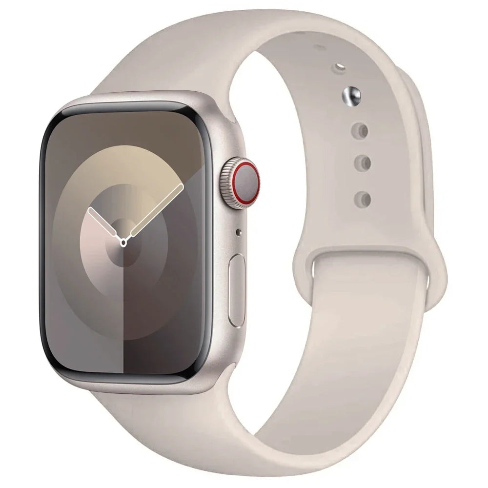 High Quality Silicone Strap For Apple Watch, 44mm 45mm 40mm 41mm 42-38mm 45 mm and series 8 7 6 5 4 3 SE 9 Ultra 2 49mm