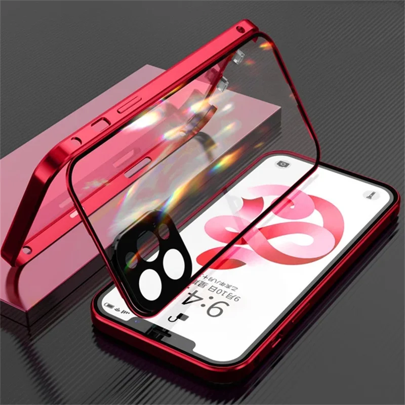 High Quality iPhone Case, 360°Protection, Magnetic Phone Case For iPhone, Double Sided Glass Cover, Camera Lens Protection