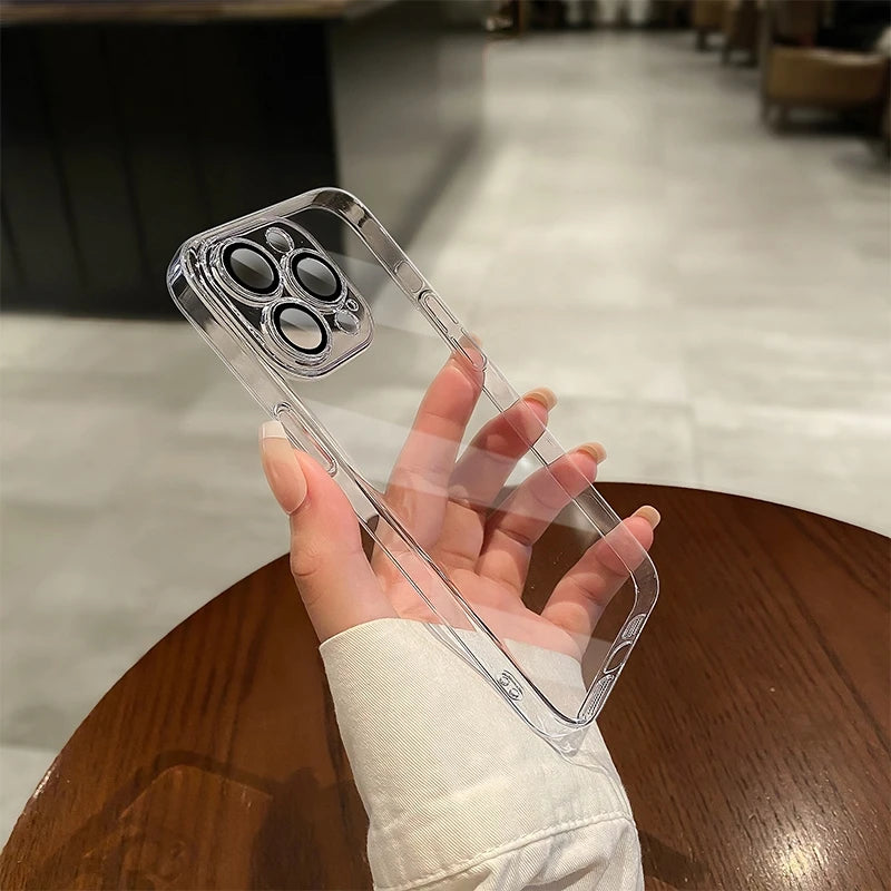 High Quality Transparent Silicone Case For iPhone, Shockproof and Dustproof, Camera Protection Case