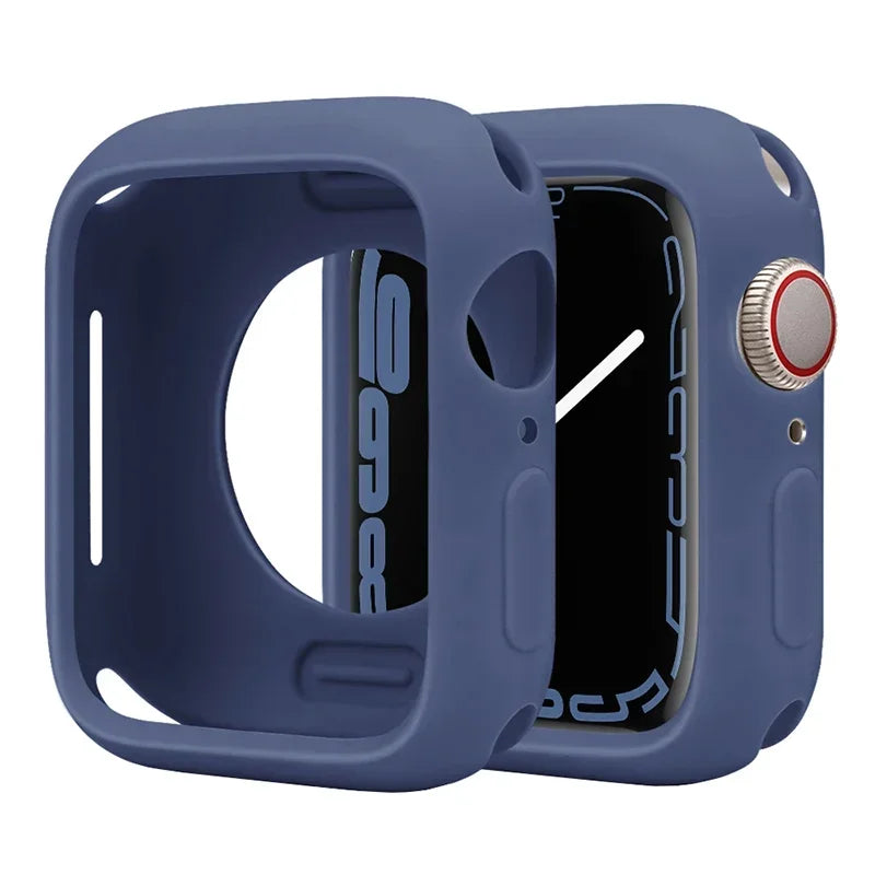 Premium Soft Silicone Case for Apple Watch 9 8 7 6 5, Series 44mm 40mm 41mm.