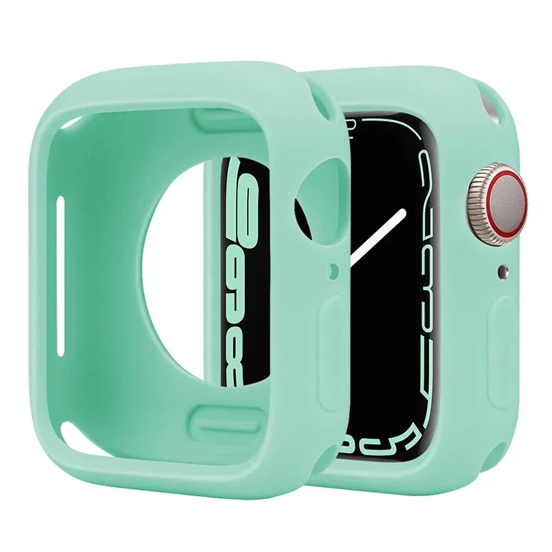 Premium Soft Silicone Case for Apple Watch 9 8 7 6 5, Series 44mm 40mm 41mm.