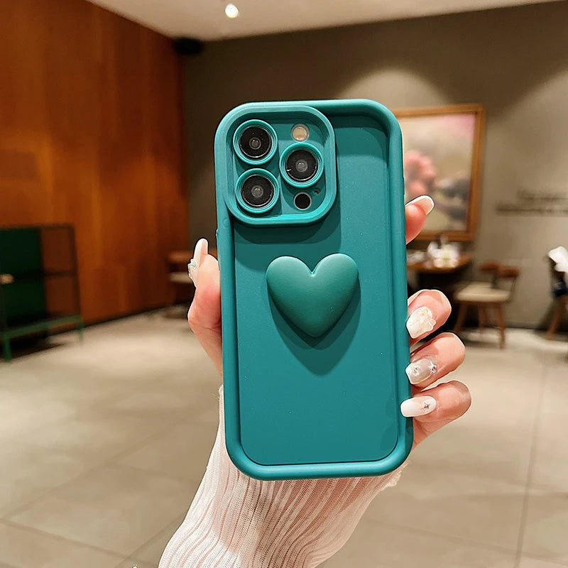 Heart Silicone Case For iPhone
