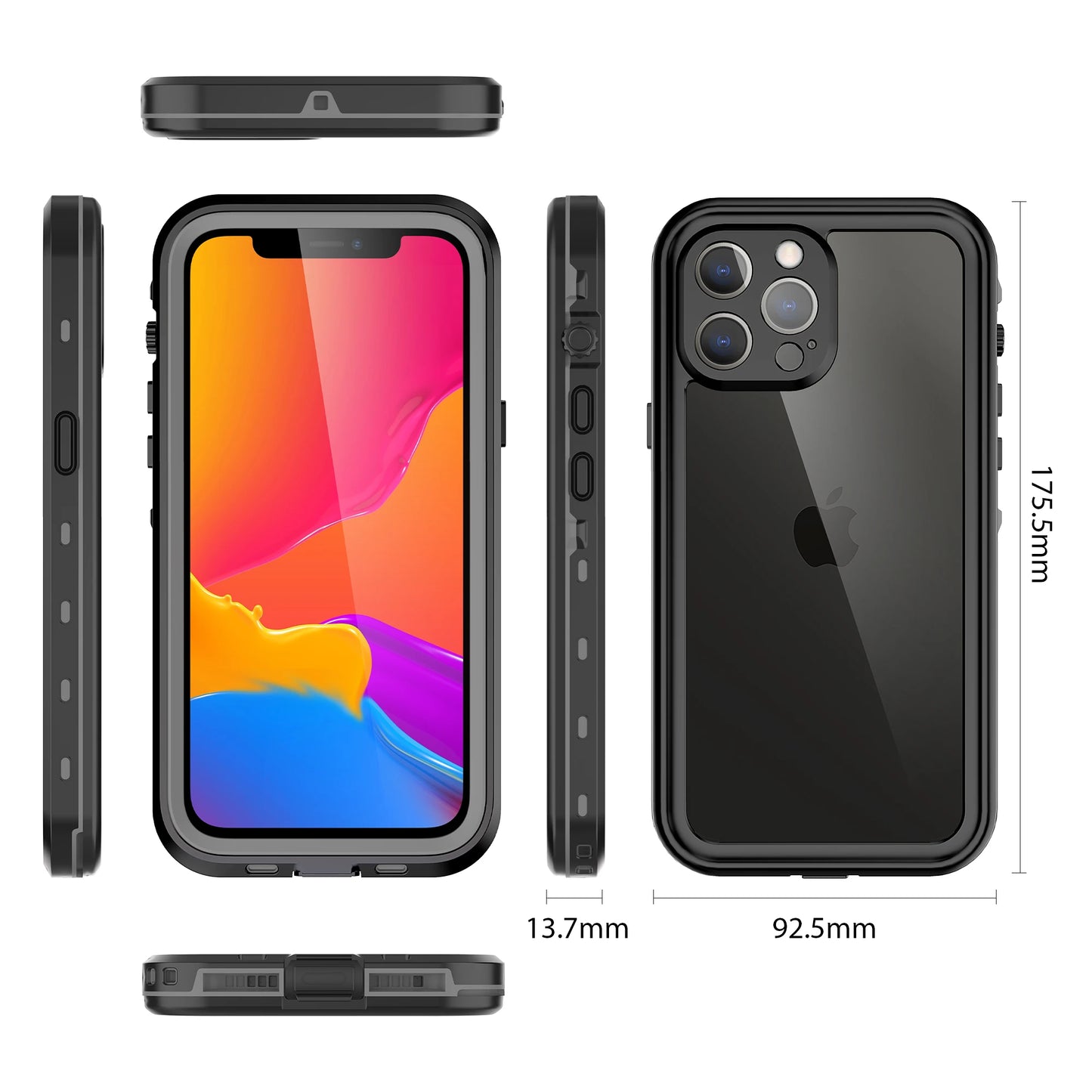 Premium Waterproof Protection Case For iPhone, Dustproof Resistant, for Diving or Swim Phone Case with Screen Protector