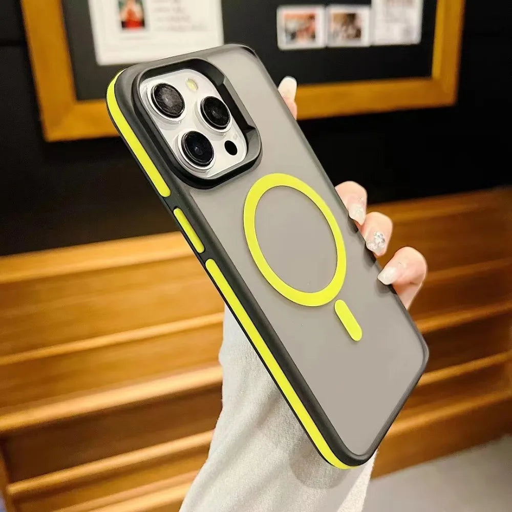 Luxury Magnetic and Magsafe Phone Case for iPhone, Translucent Material, Shockproof Case, Wireless and Magnetic Charging