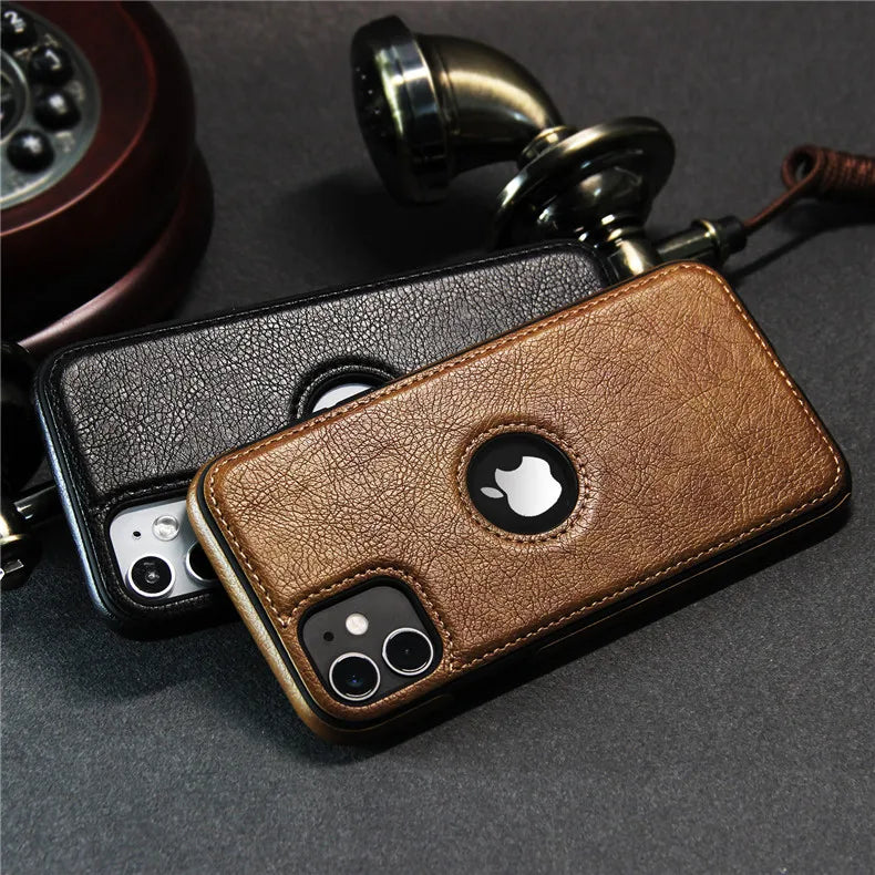 Premium Ultra Thin Leather Phone Case For iPhone, Shockproof Resistant, Soft Back Cover, Premium Leather, Slim Shape