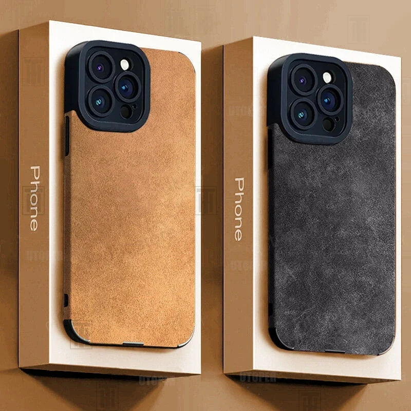 Premium Lambskin Leather iPhone Case, Shockproof Resistant Phone Case For iPhone, All Around Protection Phone Case