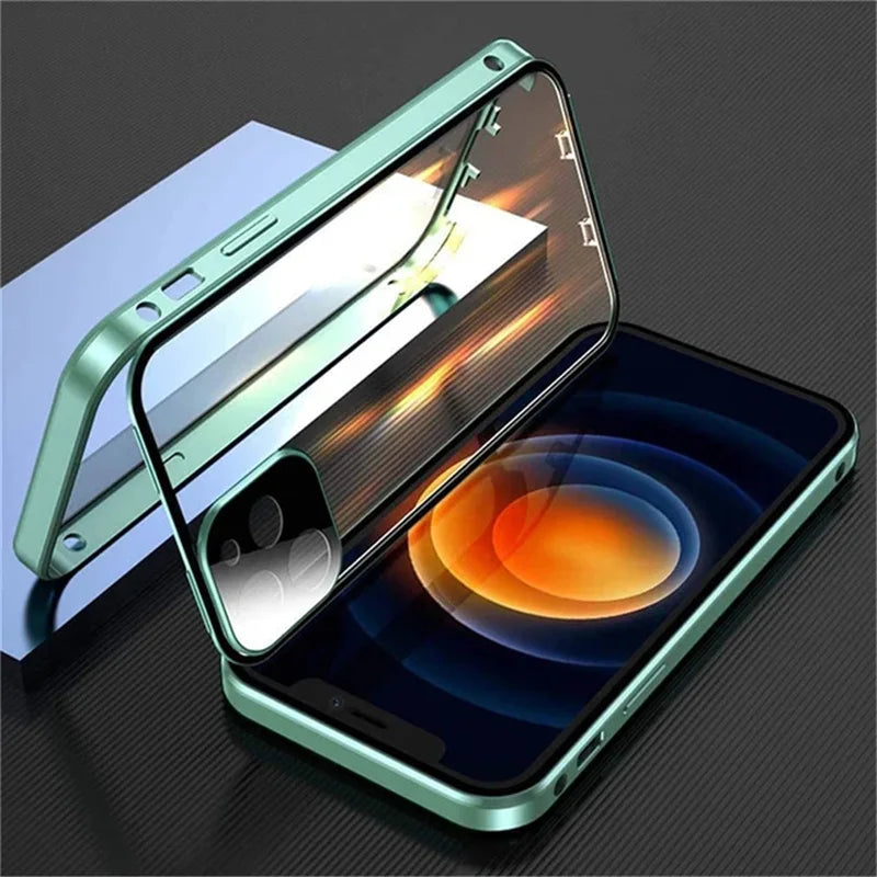 High Quality iPhone Case, 360°Protection, Magnetic Phone Case For iPhone, Double Sided Glass Cover, Camera Lens Protection