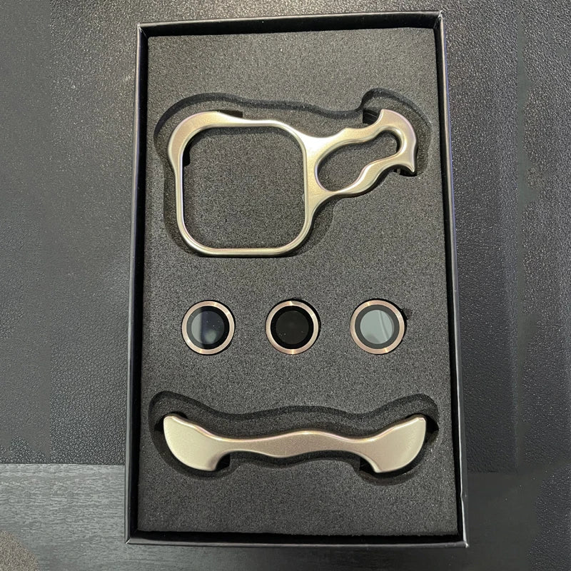 Luxury Aluminum Bumper Phone Case for iPhone with Camera Lens Film Protection, Metal Cover Case.