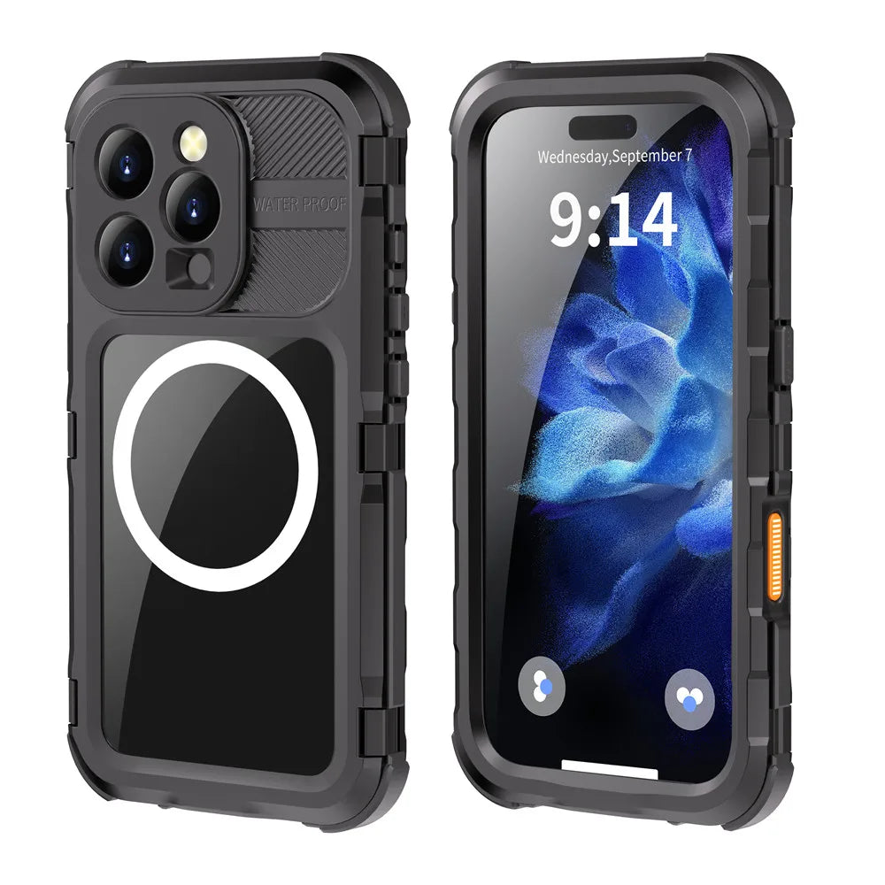 Military Shockproof Waterproof Case for iPhone, Full Screen & Camera Lens Protection Phone Case with Lanyard