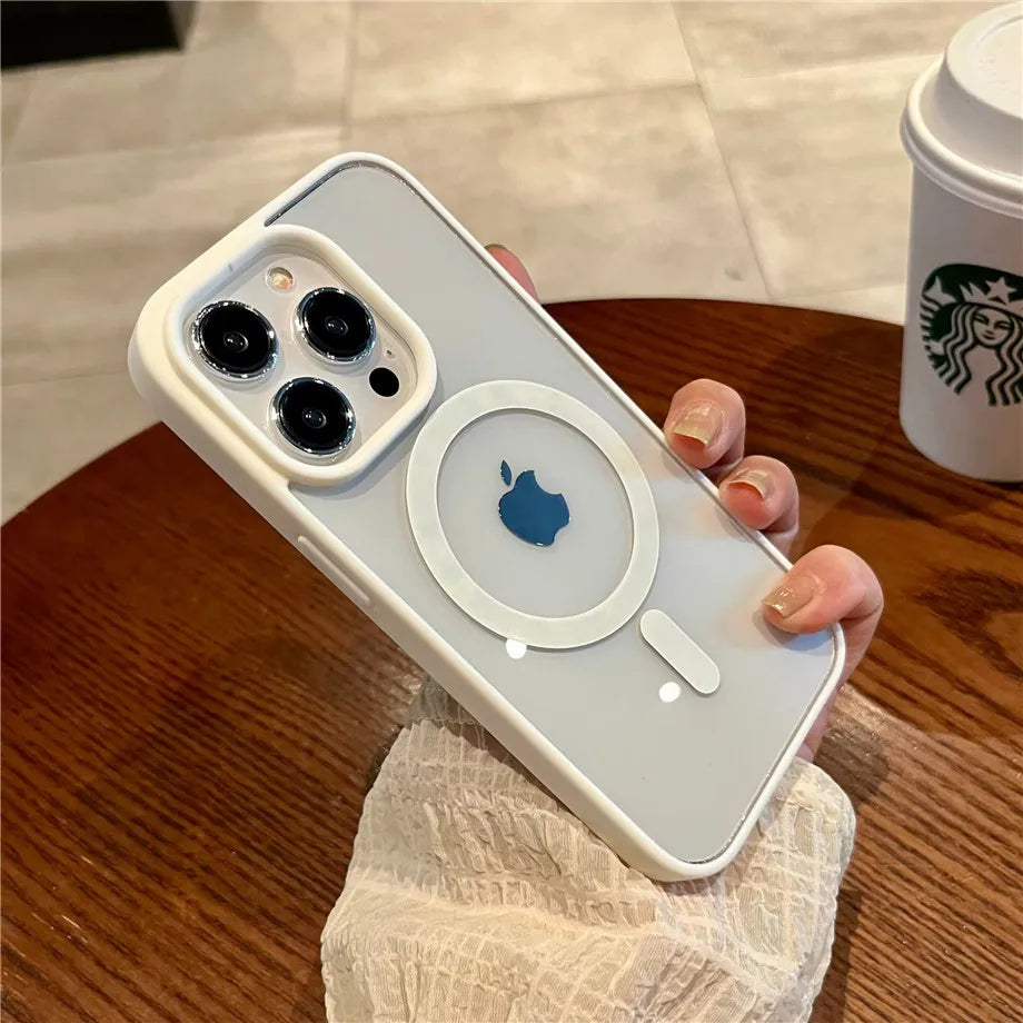 Luxury Magnetic and Wireless Charging Phone Case, Magsafe Case for iPhone, Shockproof and Soft Transparent Bumper Cover
