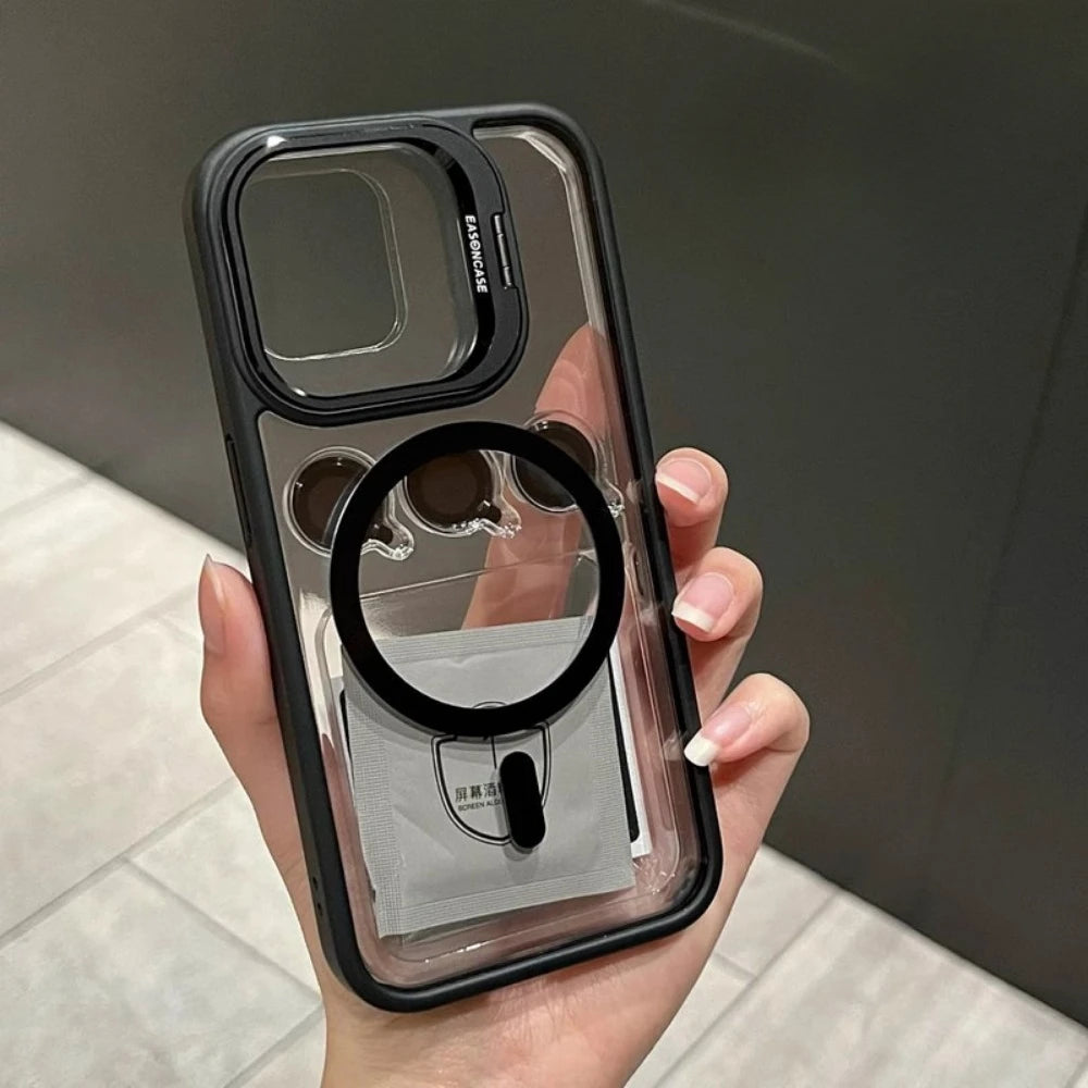 Luxury Magnetic Phone Case for iPhone, Shockproof Resistant, Camera Lens Protection, Full Back Cover Protection