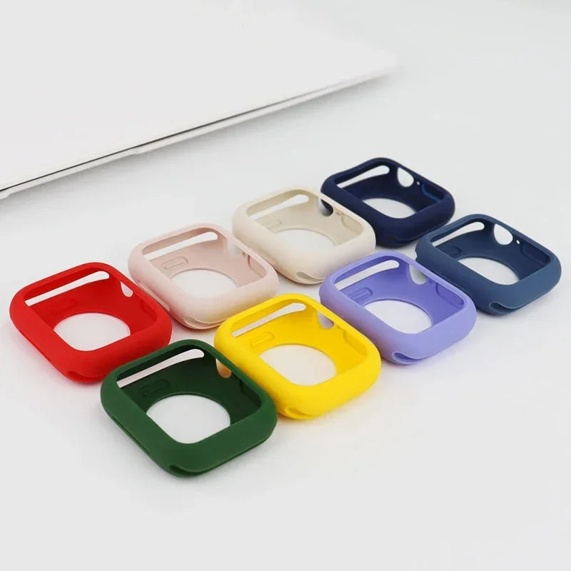 Premium Soft Silicone Case for Apple Watch 9 8 7 6 5, Series 44mm 40mm 41mm.
