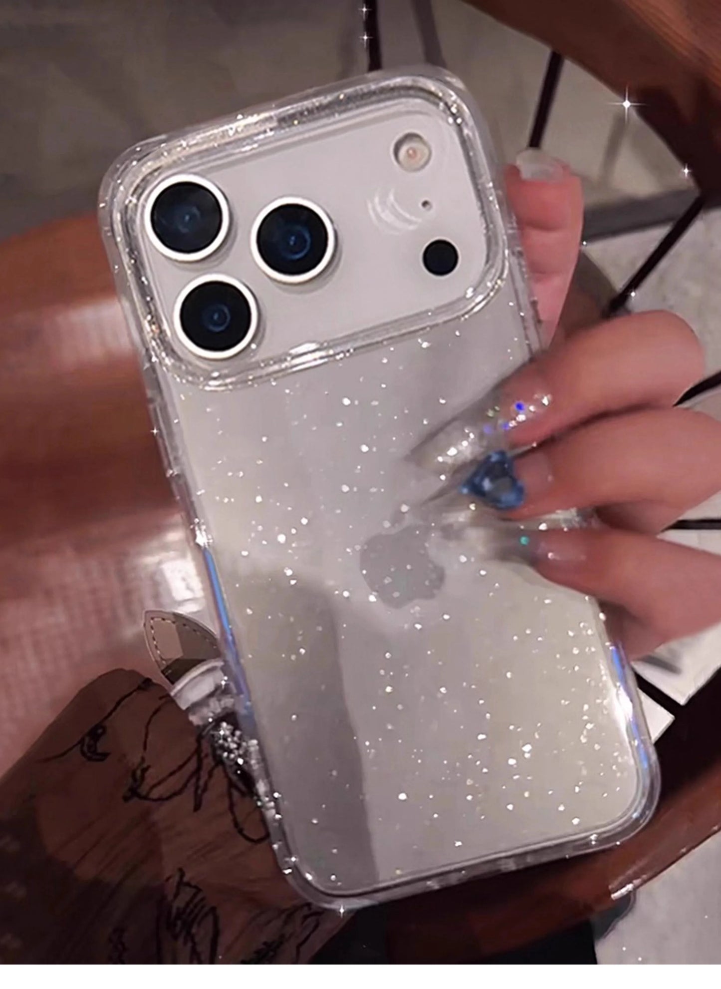 Luxury Glitter Transparent Phone Case For iPhone, Shockproof Resistant Case, Soft and Slim Cover