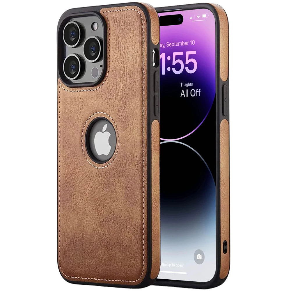 Premium Ultra Thin Leather Phone Case For iPhone, Shockproof Resistant, Soft Back Cover, Premium Leather, Slim Shape