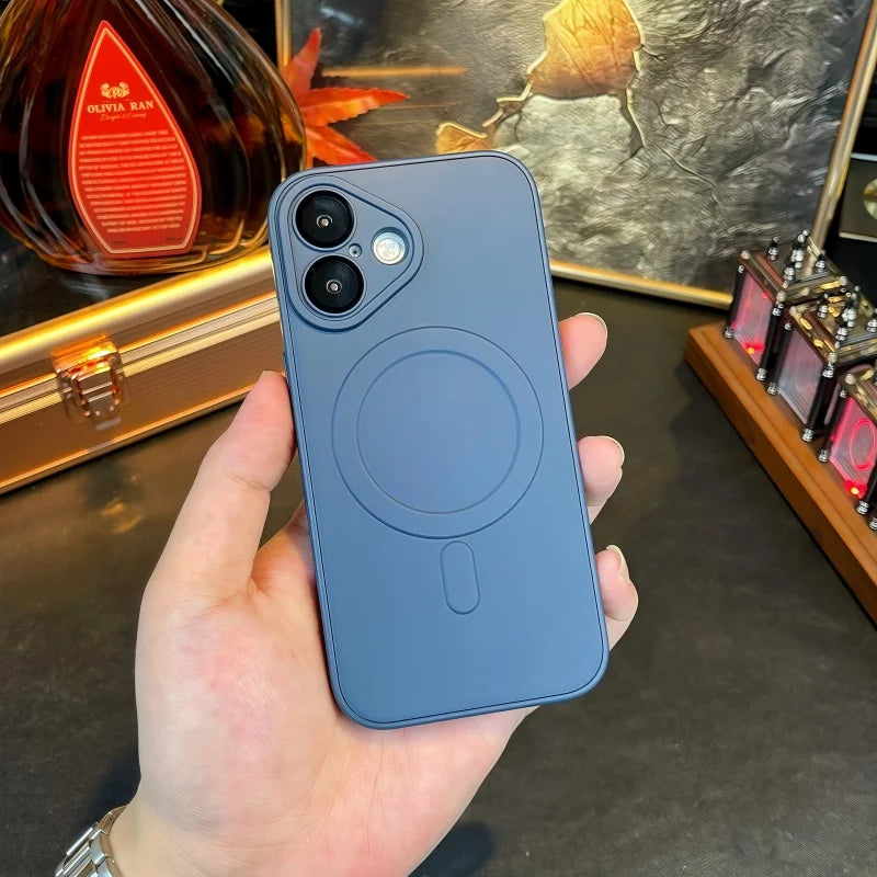 Premium Magnetic Silicone Phone Case For iPhone, Mag Safe Wireless Charging Case, Shockproof Resistant Case