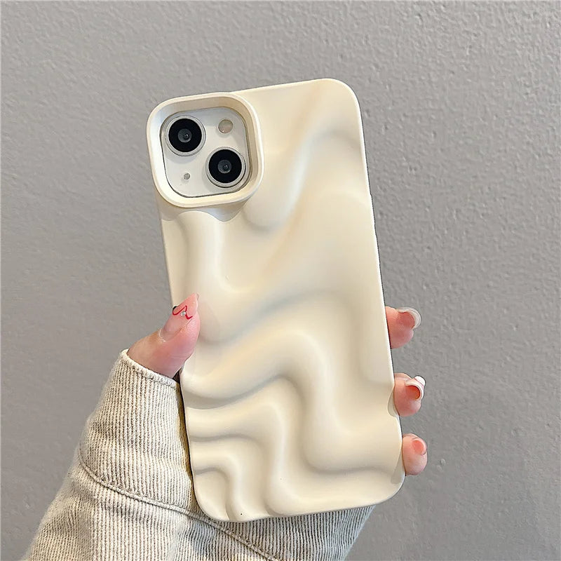 Luxury 3D Wave Case For iPhone, Soft Shockproof Back Cover, All Around Protection