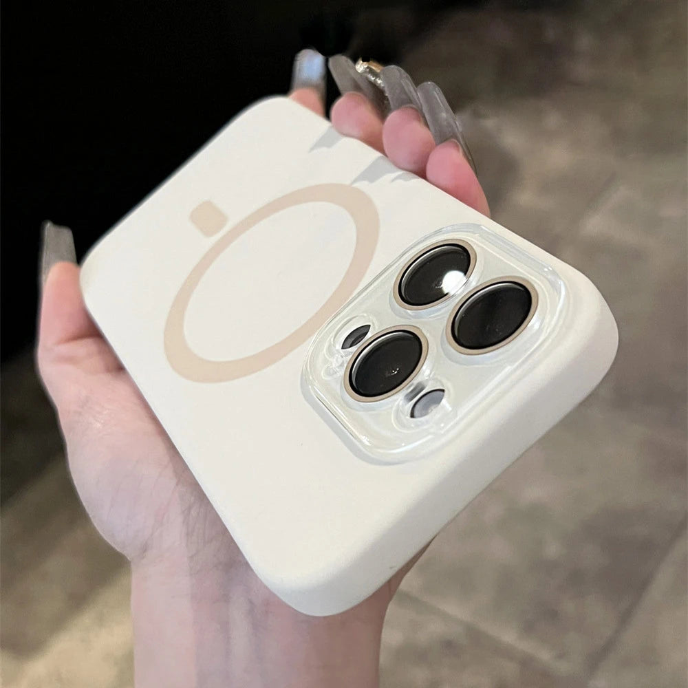 High Quality Silicone Phone Case, Magnetic and Wireless Charging Case For iPhone, For MagSafe Case, Shockproof Phone Cover, Camera Lens Protection