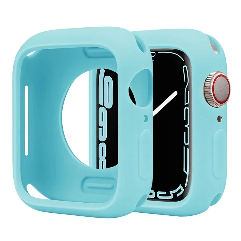 Premium Soft Silicone Case for Apple Watch 9 8 7 6 5, Series 44mm 40mm 41mm.