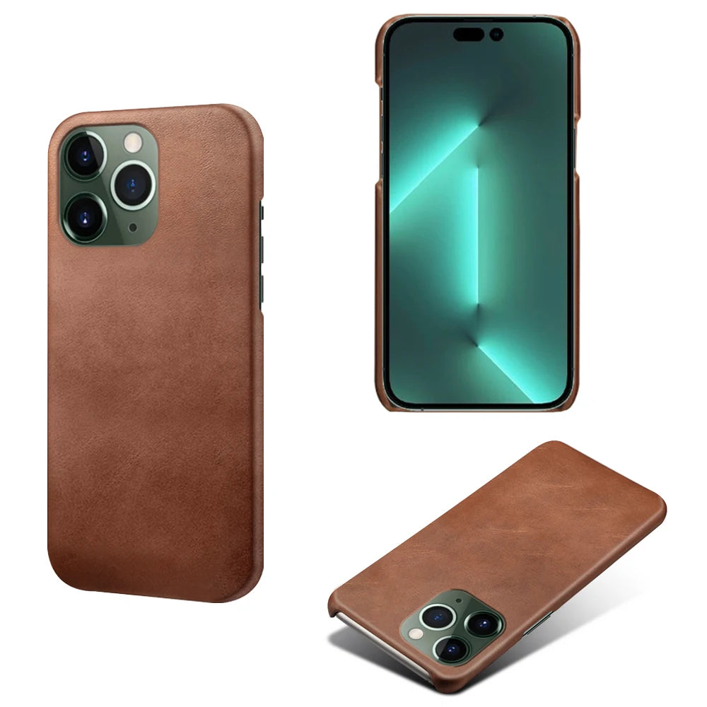 Luxury Slim Leather for iPhone, Soft Material, Shockproof Resistant Phone Case, All Around Protection Case