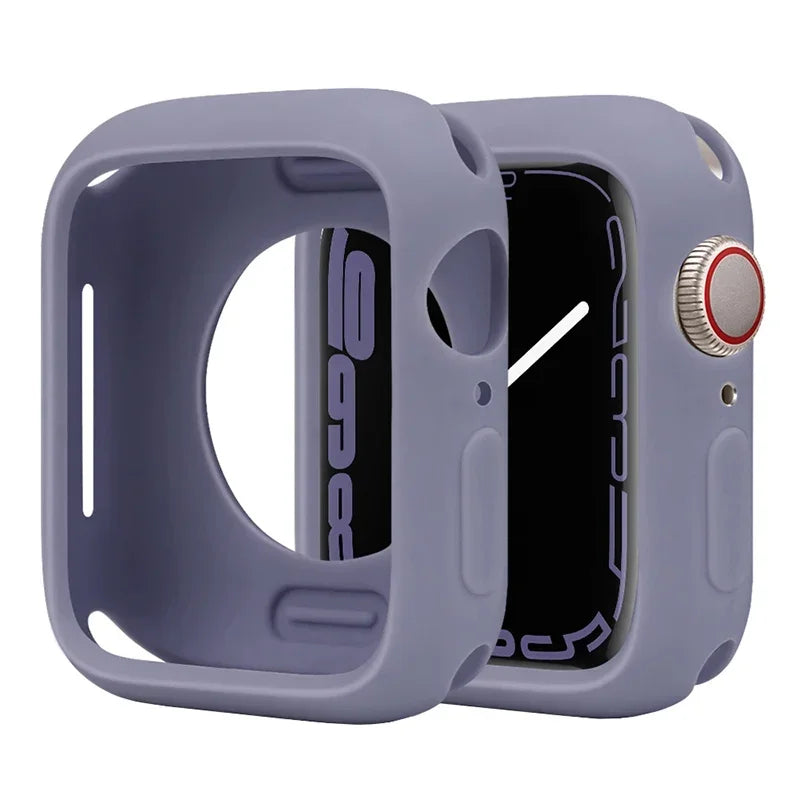 Premium Soft Silicone Case for Apple Watch 9 8 7 6 5, Series 44mm 40mm 41mm.
