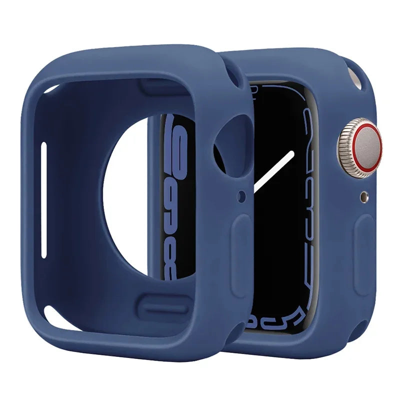 Premium Soft Silicone Case for Apple Watch 9 8 7 6 5, Series 44mm 40mm 41mm.