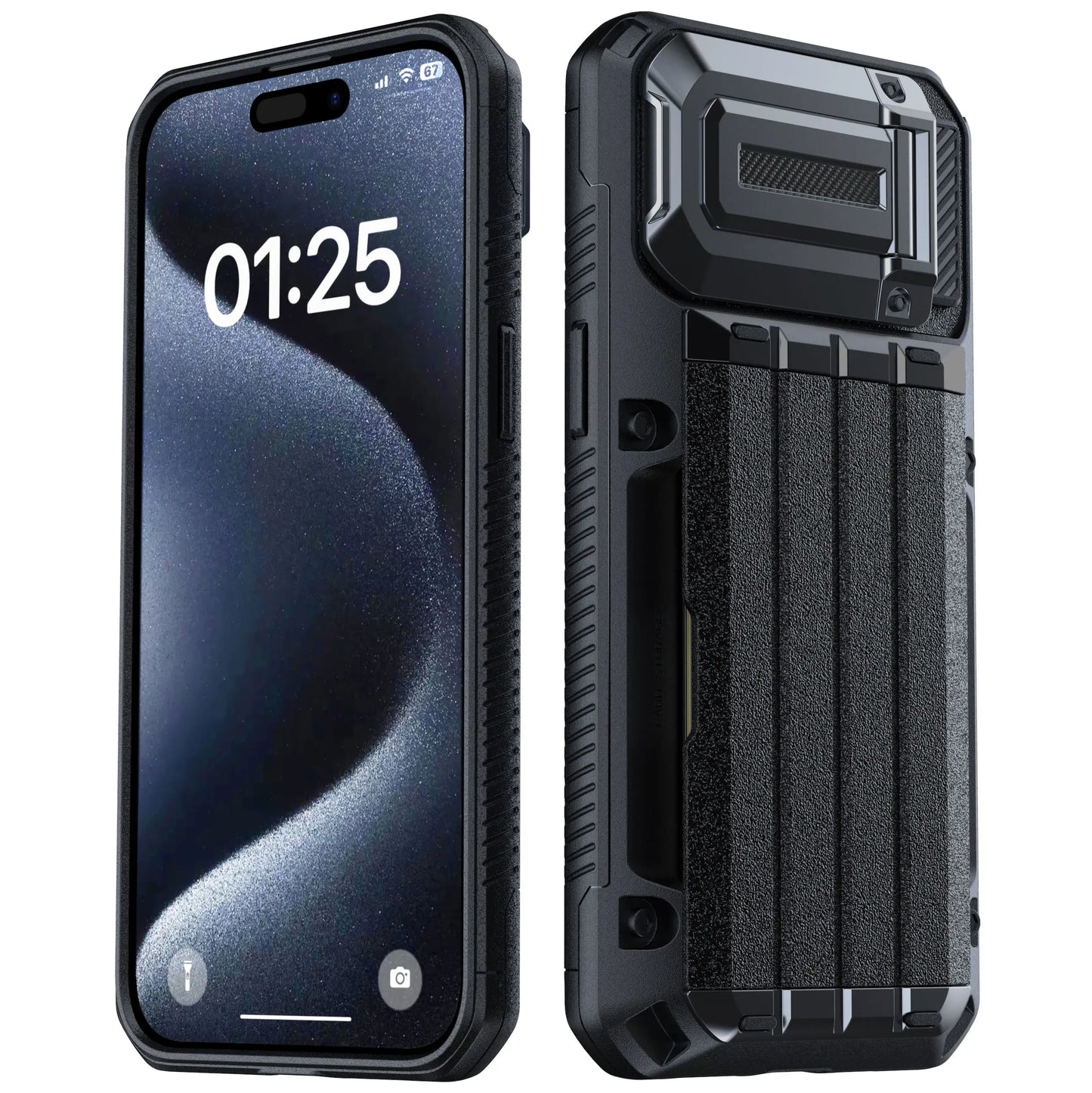 Military High Protection Phone Case for iPhone with Card Holder, Camera Lens Protection, All Around Protection